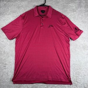 Chase 54 Mens XL Red Striped‎ Golf Polo St Jude The Rahm Performance Shirt